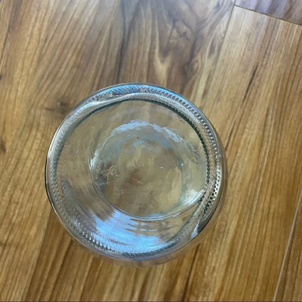 Pretty Tall Hourglass Clear  Glass Vase